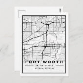フォートワーステキサス州USAトラベルシティマップポスター ポストカード (正面/裏面)