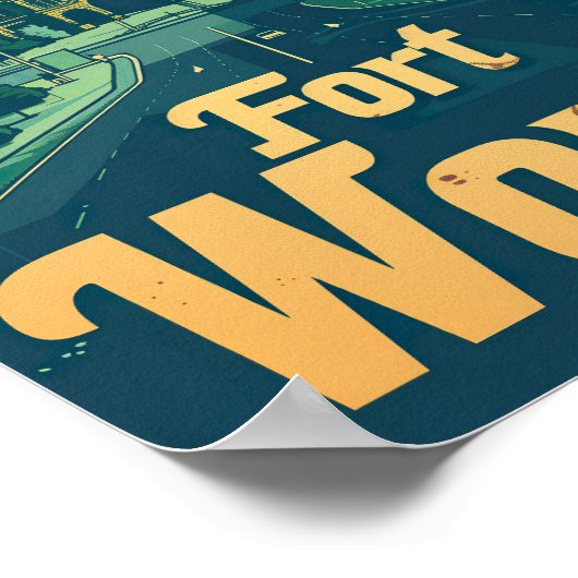 フォートワーステキサス州USA有名なトラベルプレイス ポスター (角)