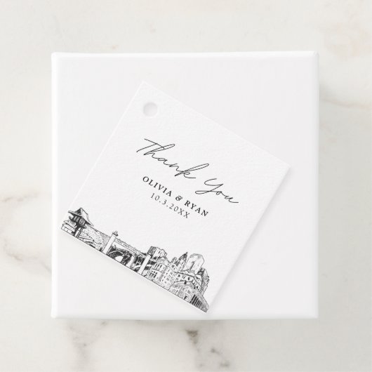 フォートワースランドマークス結婚式の引き出物ラベル フェイバータグ (インサイチュ)