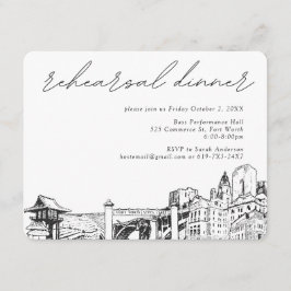 フォートワースリハーサルディナー招待状エンクロージャカード エンクロージャーカード