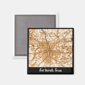 フォートワースヴィンテージマップ マグネット (正面/裏面)