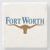 フォートワース市旗(テキサス州) ストーンコースター (正面)