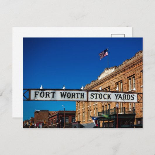 フォートワース空白のストックヤードテキサス州ヒストリックカウタウン ポストカード (正面/裏面)