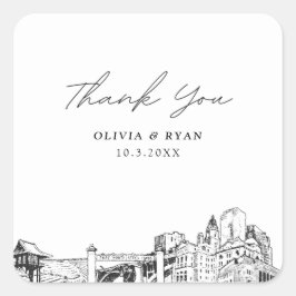 フォートワース結婚のランドマークに感謝 スクエアシール