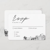 フォートワース結婚のRSVPメ伝統的ールオプション エンクロージャーカード (正面/裏面)