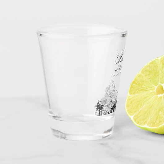 フォートワース結婚式の引き出物応援ショットグラス ショットグラス (左)