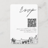 フォートワース結婚式RSVP QRコードスモール エンクロージャーカード (正面)