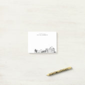 フォートワース・スカイラインのデスクからパーソナライズされた ポストイット (デスク上)