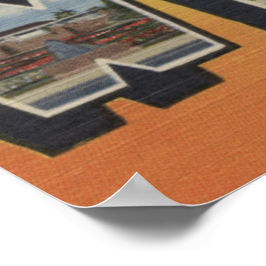 フォートワース,テキサス州 – ラージレターシーン ポスター (角)