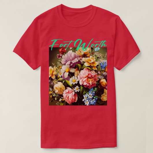 フォートワース フラワー Tシャツ (デザイン正面)