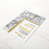 フォートワース・ラブロケーター |シティテーマ結婚の 箔招待状 (回転した状態)