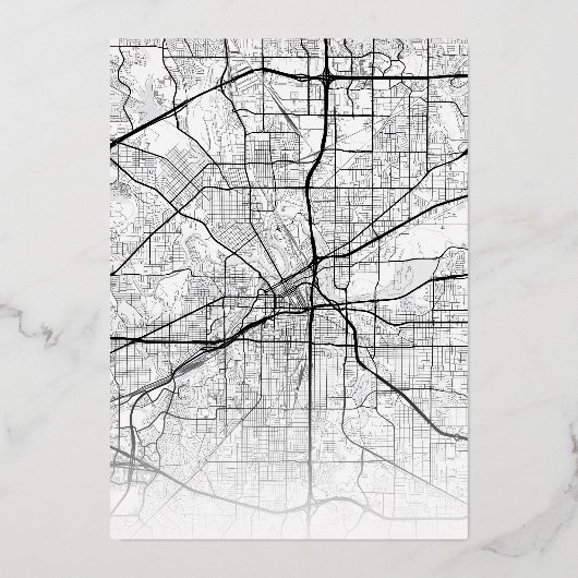 フォートワース・ラブロケーター |シティテーマ結婚の 箔招待状 (裏面)