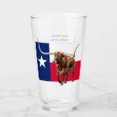 フォートワース・ロングホーン、ビールグラス タンブラーグラス (正面)