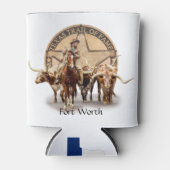 フォートワース・ロングホーン&名声の跡 缶クーラー (正面)
