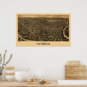 フォートワース, TXパノラママップ – 1891 ポスター (キッチン)