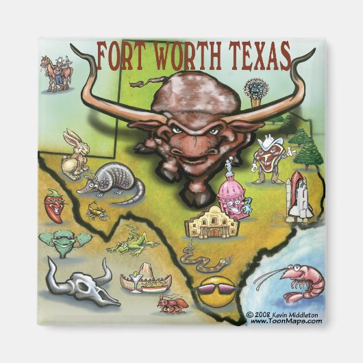 フォートワースTX マグネット (正面)