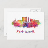 フォートワースV2スカイライン水色 ポストカード (正面/裏面)