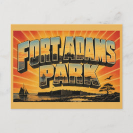 フォート・アダムズ公園 ロードアイランド州 湾 花崗岩 フォート アート ポストカード