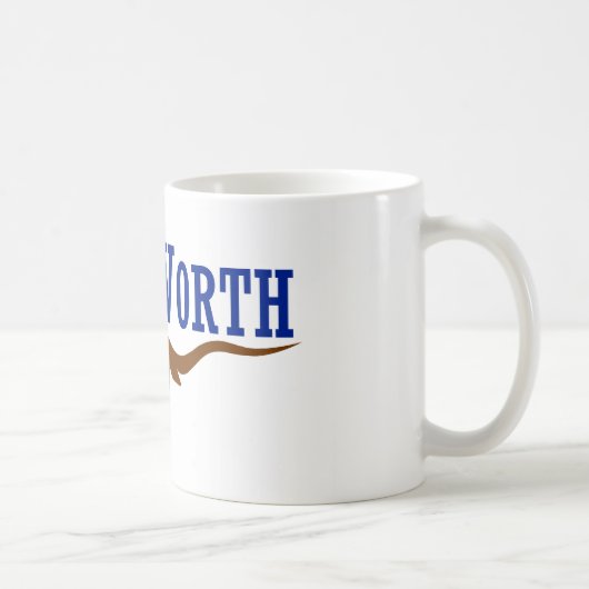 フォート・ワーステキサス州の旗 コーヒーマグカップ (右)