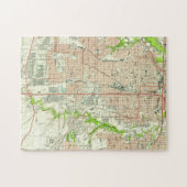 フォート・ワーステキサス州(1955年)のヴィンテージの地図 ジグソーパズル (横)