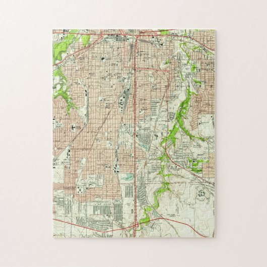 フォート・ワーステキサス州(1955年)のヴィンテージの地図 ジグソーパズル (縦)