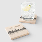 フォート・ワース、テキサス州-石はコースターを飲みます ストーンコースター (横)