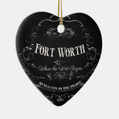 フォート・ワース、テキサス州-草原の女王都市 セラミックオーナメント (右)