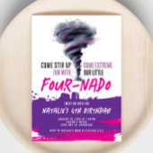 フォーナドツイスタートルナドピンクパープル誕生日 招待状