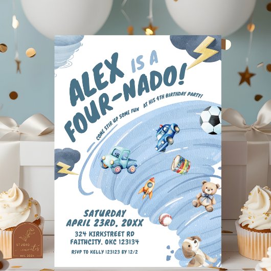 フォーナドボーイトルネードストーム四誕生日パーティー 招待状