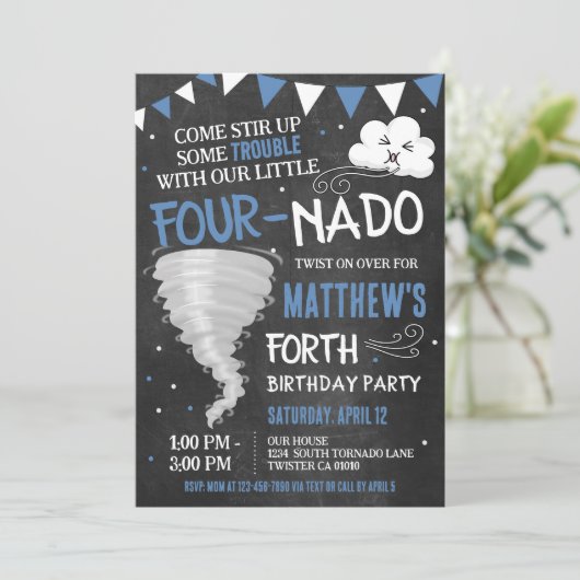 フォーナド誕生日招待状トルナドツイスターパーティー 招待状 (スタンド正面)
