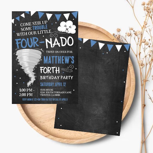 フォーナド・バースデー・招待状 トルネード ツイスター パーティー 招待状