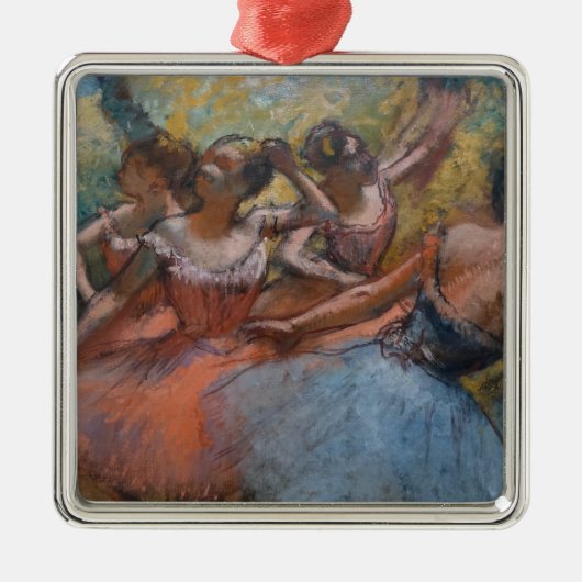 フォーバレリーナonステージ(バレエ) (by Edgar Degas) メタルオーナメント (正面)