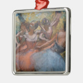 フォーバレリーナonステージ(バレエ) (by Edgar Degas) メタルオーナメント (左)