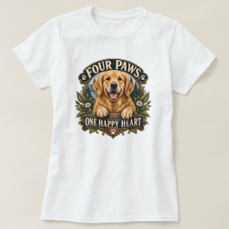 フォーパウズ ハッピー ハート ドッグママ Tシャツ