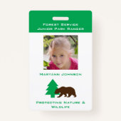 フォーパークレンジャーバ子供へッパーソナライズされたジ バッジ (正面)