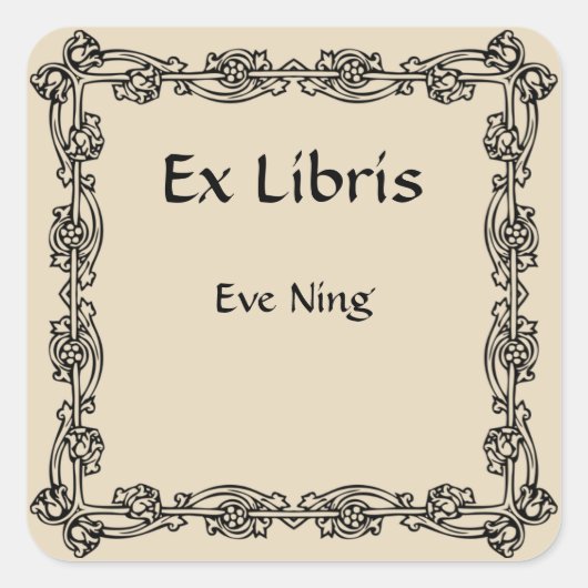 フォービクトリアンブドコーナー蔵書票 スクエアシール (正面)