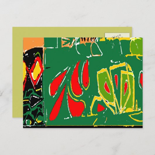 フォービズム抽象芸術図形 ポストカード (正面/裏面)