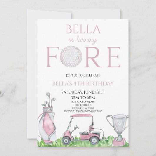 フォーピンクゴルフ第4回バースデーパーティー 招待状 (正面)