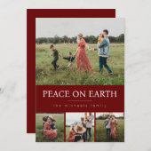 フォーフォトコラージホリデーカード – 赤 シーズンカード (正面/裏面)