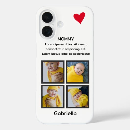 フォーフォトコラージュパーソナライズされたハートカスタム文字 Case-Mate iPhoneケース (裏面)