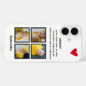 フォーフォトコラージュパーソナライズされたハートカスタム文字 Case-Mate iPhoneケース (裏面 (横))