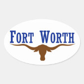 フォーフォートワース国旗 楕円形シール (正面)