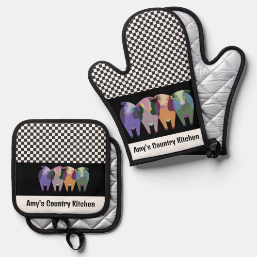 フォーフュスデザイン 鍋つかみ&鍋敷きセット (正面/裏面)