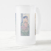 フォーフラワーアルフォンスミュシャ フロストグラスビールジョッキ (正面右)