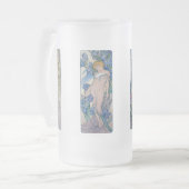 フォーフラワーアルフォンスミュシャ フロストグラスビールジョッキ (正面左)