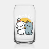 フォーフリ実在ー・フレンズ | かわいい猫とドッグデュオ ガラス缶 (正面)