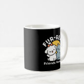 フォーフリ実在ー・フレンズ | かわいい猫とドッグデュオ コーヒーマグカップ (正面右)
