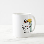 フォーフリ実在ー・フレンズ | かわいい猫とドッグデュオ コーヒーマグカップ (正面右)