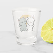 フォーフリ実在ー・フレンズ | かわいい猫とドッグデュオ ショットグラス (裏面)