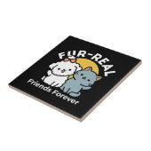 フォーフリ実在ー・フレンズ | かわいい猫とドッグデュオ タイル (側面)